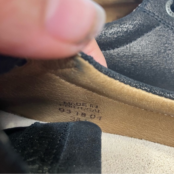 Birkenstock Arran sneakers shimmery black comfort shoes women’s size 38 / 7 - Picture 9 of 11